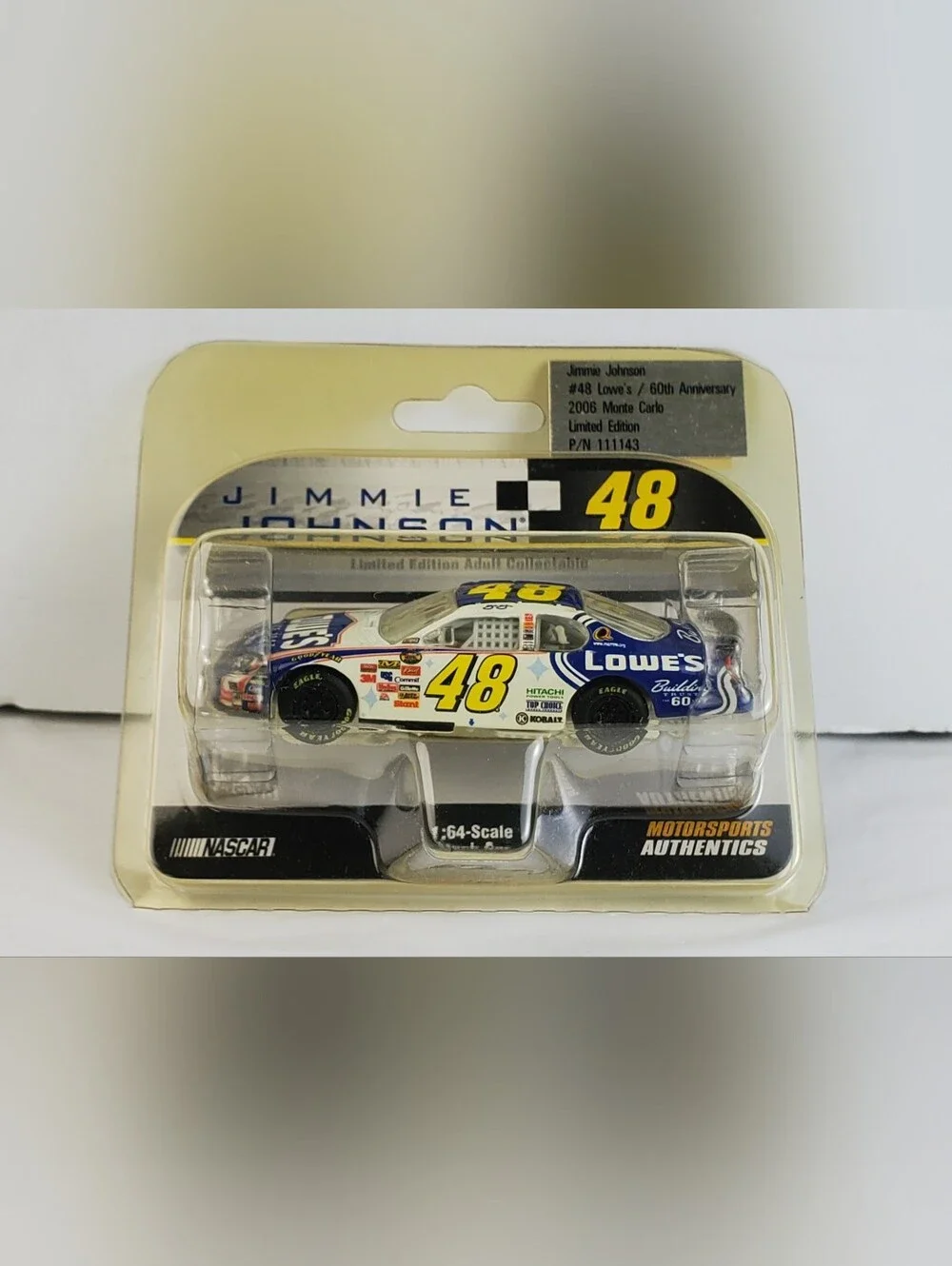 Motorsports Authentic Jimmie Johnson #48 Lowes Limited Ed. 2006 Monte Carlo 1:64